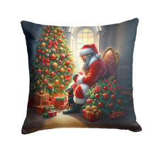 Load image into Gallery viewer, Miniature Pinscher and Santa Claus Throw Pillow