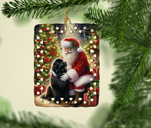 Load image into Gallery viewer, Newfoundland and Santa Claus Porcelain Ornament