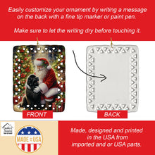Load image into Gallery viewer, Newfoundland and Santa Claus Porcelain Ornament