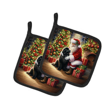 Load image into Gallery viewer, Newfoundland and Santa Claus Pot Holders - Set of 2 Decorative Kitchen Helpers | Made in the USA