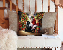 Load image into Gallery viewer, Newfoundland and Santa Claus Throw Pillow - 14x14 Decorative Pillow – Art for Your Home &amp; Patio