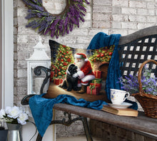 Load image into Gallery viewer, Newfoundland and Santa Claus Throw Pillow