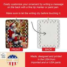 Load image into Gallery viewer, Norfolk Terrier and Santa Claus Porcelain Ornament