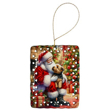 Load image into Gallery viewer, Norfolk Terrier and Santa Claus Porcelain Ornament