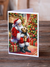 Load image into Gallery viewer, Norfolk Terrier and Santa Claus Greeting Cards - Blank Note Cards – 8-Pack of Artist-Designed Cards with Envelopes