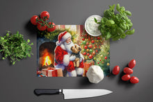 Load image into Gallery viewer, Norfolk Terrier and Santa Claus Glass Cutting Boards – Durable, Decorative Kitchen Art