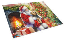 Load image into Gallery viewer, Norfolk Terrier and Santa Claus Glass Cutting Boards – Durable, Decorative Kitchen Art