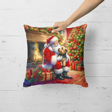 Load image into Gallery viewer, Norfolk Terrier and Santa Claus Throw Pillow