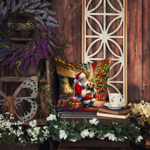 Load image into Gallery viewer, Norfolk Terrier and Santa Claus Throw Pillow