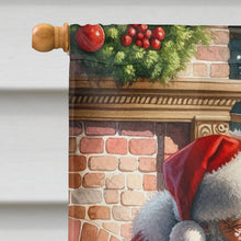 Load image into Gallery viewer, Norwegian Elkhound and Santa Claus House Flag