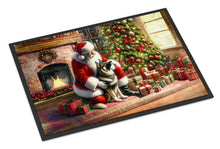 Load image into Gallery viewer, Norwegian Elkhound and Santa Claus Doormat-24x36 Indoor / Outdoor Rug | Made in USA