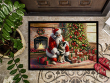 Load image into Gallery viewer, Norwegian Elkhound and Santa Claus Doormat