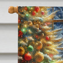 Load image into Gallery viewer, Old English Sheepdog and Santa Claus House Flag