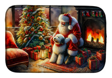 Load image into Gallery viewer, Old English Sheepdog and Santa Claus Dish Drying Mat