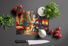 Load image into Gallery viewer, Old English Sheepdog and Santa Claus Glass Cutting Boards – Durable, Decorative Kitchen Art