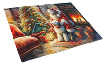 Load image into Gallery viewer, Old English Sheepdog and Santa Claus Glass Cutting Boards – Durable, Decorative Kitchen Art