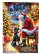 Load image into Gallery viewer, Portuguese Water Dog and Santa Claus House Flag