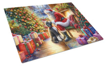 Load image into Gallery viewer, Portuguese Water Dog and Santa Claus Glass Cutting Boards – Durable, Decorative Kitchen Art
