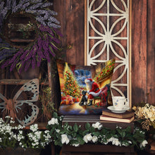 Load image into Gallery viewer, Portuguese Water Dog and Santa Claus Throw Pillow - 14x14 Decorative Pillow – Art for Your Home &amp; Patio