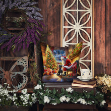 Load image into Gallery viewer, Portuguese Water Dog and Santa Claus Throw Pillow