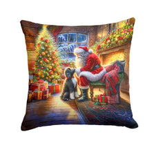 Load image into Gallery viewer, Portuguese Water Dog and Santa Claus Throw Pillow