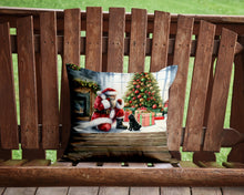 Load image into Gallery viewer, Black Pug and Santa Claus Throw Pillow - 14x14 Decorative Pillow – Art for Your Home &amp; Patio