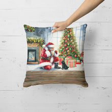 Load image into Gallery viewer, Black Pug and Santa Claus Throw Pillow