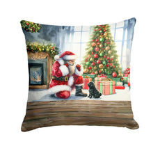 Load image into Gallery viewer, Black Pug and Santa Claus Throw Pillow