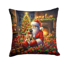 Load image into Gallery viewer, Fawn Pug and Santa Claus Throw Pillow - 14x14 Decorative Pillow – Art for Your Home &amp; Patio