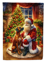 Load image into Gallery viewer, Rhodesian Ridgeback and Santa Claus House Flag