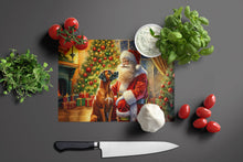 Load image into Gallery viewer, Rhodesian Ridgeback and Santa Claus Glass Cutting Boards – Durable, Decorative Kitchen Art