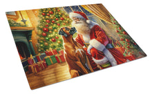 Load image into Gallery viewer, Rhodesian Ridgeback and Santa Claus Glass Cutting Boards – Durable, Decorative Kitchen Art