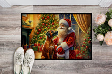 Load image into Gallery viewer, Rhodesian Ridgeback and Santa Claus Doormat