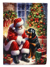 Load image into Gallery viewer, Rottweiler and Santa Claus House Flag