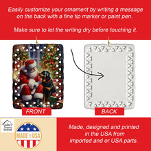 Load image into Gallery viewer, Rottweiler and Santa Claus Porcelain Ornament