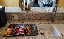 Load image into Gallery viewer, Rottweiler and Santa Claus Dish Drying Mat