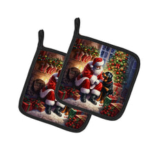 Load image into Gallery viewer, Rottweiler and Santa Claus Pot Holders - Set of 2 Decorative Kitchen Helpers | Made in the USA
