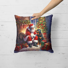 Load image into Gallery viewer, Rottweiler and Santa Claus Throw Pillow