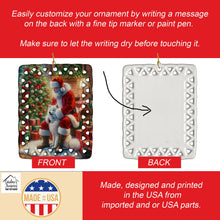 Load image into Gallery viewer, Samoyed and Santa Claus Porcelain Ornament