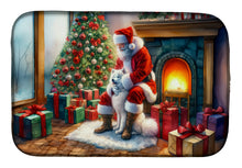 Load image into Gallery viewer, Samoyed and Santa Claus Dish Drying Mat