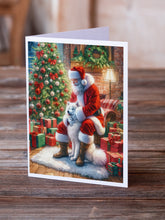 Load image into Gallery viewer, Samoyed and Santa Claus Greeting Cards - Blank Note Cards – 8-Pack of Artist-Designed Cards with Envelopes