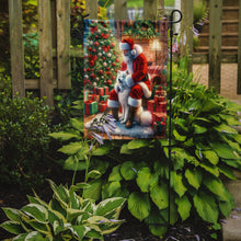 Load image into Gallery viewer, Samoyed with Santa Garden Flag – Christmas Dog Yard Decor