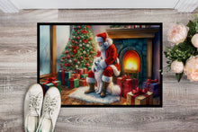 Load image into Gallery viewer, Samoyed and Santa Claus Doormat-24x36 Indoor / Outdoor Rug | Made in USA