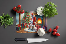 Load image into Gallery viewer, Samoyed and Santa Claus Glass Cutting Boards – Durable, Decorative Kitchen Art