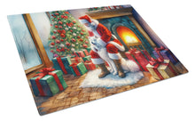 Load image into Gallery viewer, Samoyed and Santa Claus Glass Cutting Boards – Durable, Decorative Kitchen Art