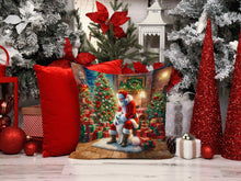 Load image into Gallery viewer, Samoyed and Santa Claus Throw Pillow - 14x14 Decorative Pillow – Art for Your Home &amp; Patio