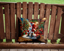 Load image into Gallery viewer, Samoyed and Santa Claus Throw Pillow - 14x14 Decorative Pillow – Art for Your Home &amp; Patio