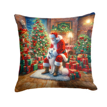 Load image into Gallery viewer, Samoyed and Santa Claus Throw Pillow - 14x14 Decorative Pillow – Art for Your Home &amp; Patio
