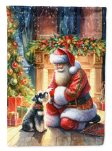 Load image into Gallery viewer, Schnauzer and Santa Claus House Flag