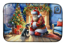 Load image into Gallery viewer, Schnauzer and Santa Claus Dish Drying Mat
